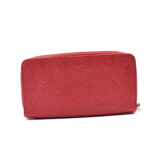 LOUIS VUITTON Zippy Wallet Long Monogram Empreinte Leather Red - Picture 3 of 16